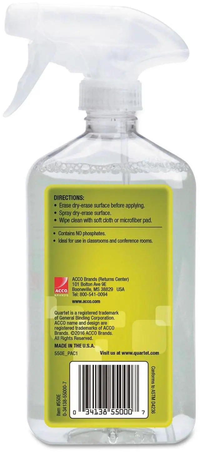 Alt view image 2 of 2 - Whiteboard Spray Cleaner for Dry Erase Boards, 17 Oz Spray Bottle