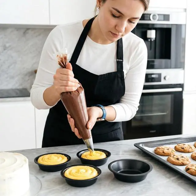 Alt view image 6 of 7 - 12 Pack Mini Pie Pans, 5 Inch Reusable Nonstick Pie Tins Carbon Steel Small Round Baking Pans for Pot Pies, Quiches, Tarts, Cakes & Desserts