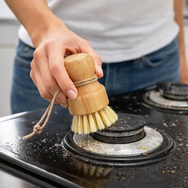 Alt view image 6 of 7 - 12 Pack Bamboo Dish Scrub Brushes Kitchen Dishwashing Scrubber Vegetable Brush with Hanging Rope Wooden Natural Sisal Bristles Cleaning Brush for Iron Pot Pan Sink
