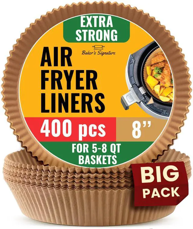Main image of 400Pcs Air Fryer Liners Disposable Round, Non-Stick and Oil Proof for Easy Cleanup, Ninja Airfryer Liners Great for Oven, Pans & Baking 8 Inch for 5-8 qt Basket by Baker's Signature