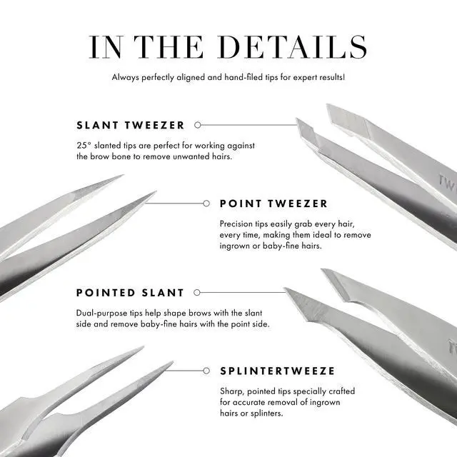 Alt view image 3 of 6 - Slant Tweezer Tweezerman Tweezers for Eyebrows, Midnight Sky