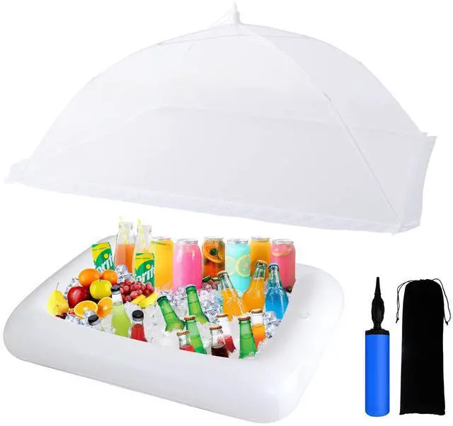 Main image of Inflatable Serving Bar & Mesh Food Covers Set, Include 1Pcs 28"*22" Inflatable Serving Bar Buffet Cooler, 1Pcs 40"*24" Food Tents