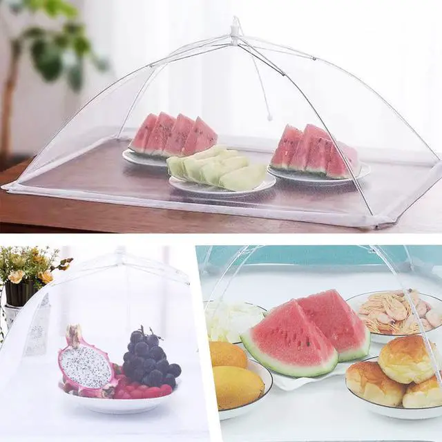 Alt view image 4 of 6 - 4 Pcs Large and Tall Mesh Food Cover Tent Umbrella Food Screen Covers for Outside Pop-up Mesh Reusable Food Nets for Parties Picnics Outdoor BBQs Collapsible (2 Pcs 32"x24", 2 Pcs 17"x17")