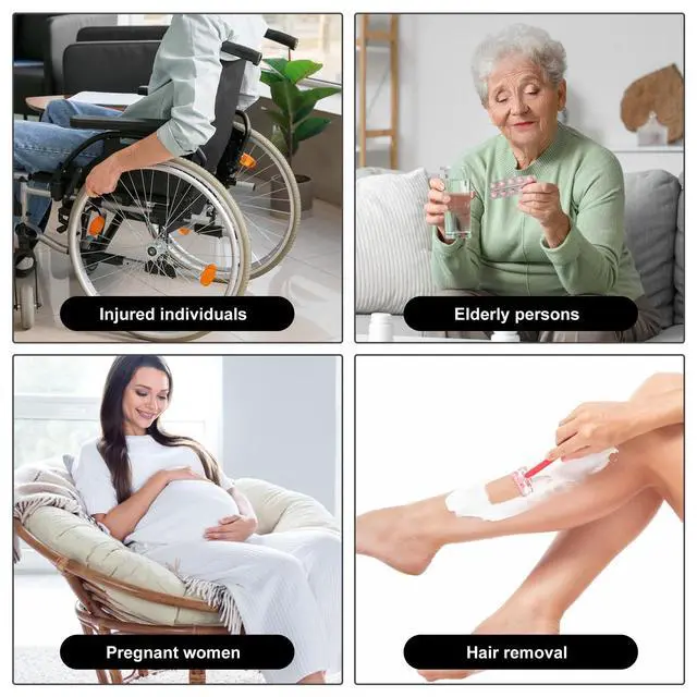 Alt view image 6 of 7 - Shower Foot Rest Suction Cup,Shower Shaving Foot Rest with Powerful Suction Cup,Shower Leg Shaver Stand,Collapsible Suitable for Small Space