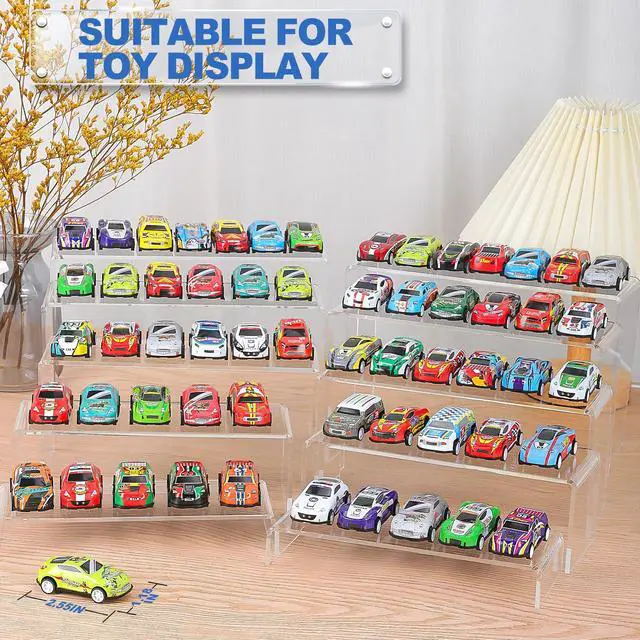 Alt view image 6 of 7 - Large Acrylic Risers, 10 Pcs 2 Set(7L~8L~9L) Riser Display Shelf, Clear Rectangular Display Stands Set, Transparent Shelves for Decor, Showcase Holder for Cupcake