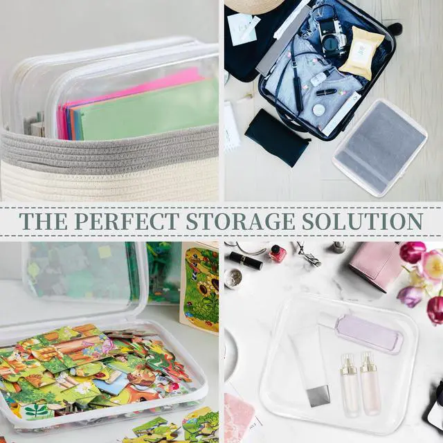 Alt view image 4 of 6 - 3 Pack Clear Hard Shell Zipper Case, Clear Zipper Pouches Waterproof Makeup Organizer & Travel Toiletry Bag, Diaper Bag Organizer Pouches, Plastic Pouch for Office Home Storage, Large Size