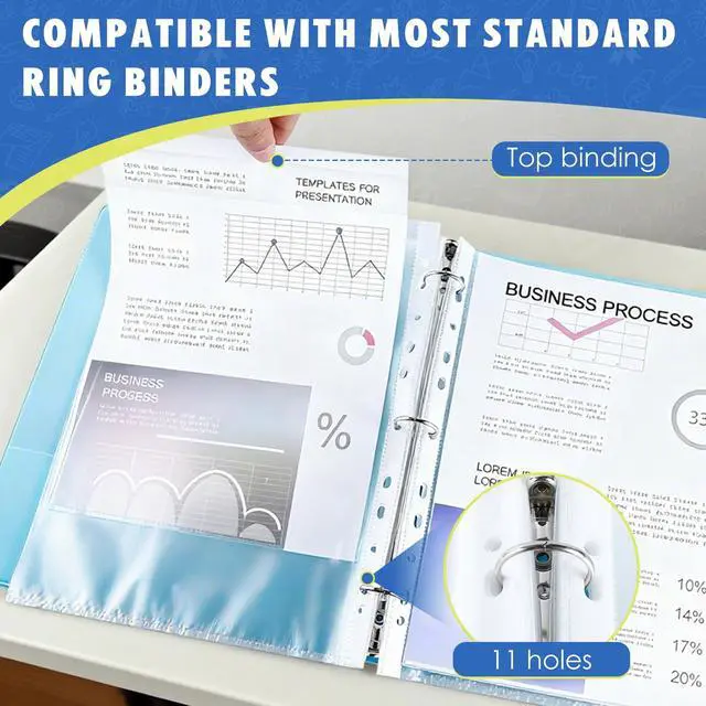 Alt view image 3 of 7 - 500 Pack Clear Plastic Page, Sheet Protectors, Heavy Duty Clear Page Protectors for 3 Ring Binder, Top Loading Binder Sleeves, Fits A4 Paper 8.27 x 11.69 inch, Document Protector