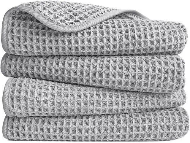 Main image of 430 GSM Microfiber Lint Free Hand Towel, 16 x 30 in, 4 Pack (Waffle Weave)