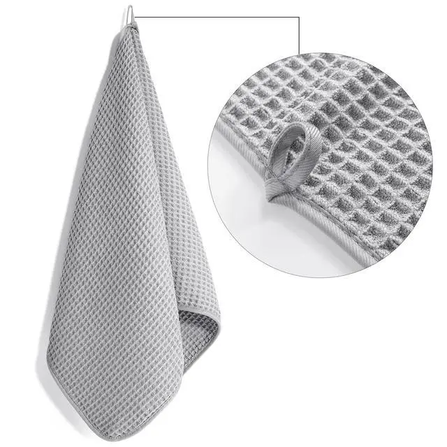 Alt view image 3 of 5 - 430 GSM Microfiber Lint Free Hand Towel, 16 x 30 in, 4 Pack (Waffle Weave)