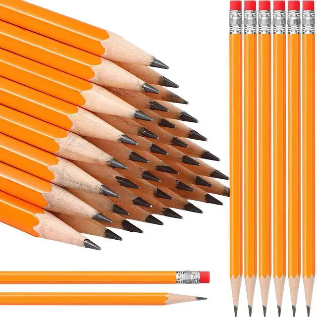 Alt view image 2 of 7 - 120 Pcs #2 HB Pencils with Eraser No 2 Unsharpened Wooden Hexagonal Pencils for Adults Gifts for School Exam art Learning Office Sketching(Yellow)