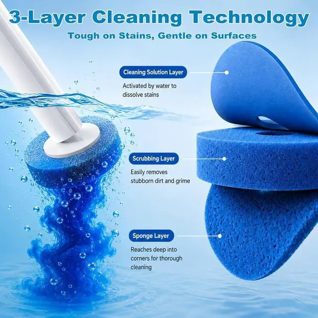 Alt view image 6 of 7 - Disposable Toilet Brush, Toilet Bowl Cleaner Brush with 24 Wand Cleaner Refills, Wall Mounted Toilet Brush and Holder Set for Bathroom Deep Cleaning and Hygienic