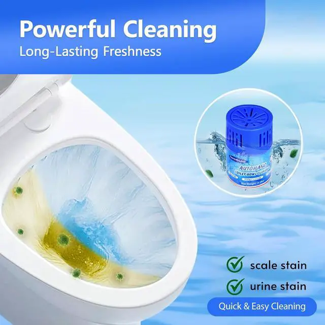 Alt view image 4 of 7 - Automatic Toilet Bowl Cleaner Bottles, 2 Pack In-Tank Toilet Cleaner for Stain Build-Up Prevention, Blue Long-Lasting Toilet Tank Cleaner, Septic Safe, Fresh Scent, Up to 3 Months Each
