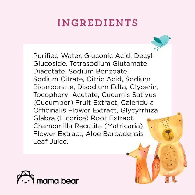 Alt view image 6 of 7 - Mama Bear Baby Hand & Face Wipes, Unscented, Fragrance Free, Cleansing, Formulated without Parabens and Phthalates, 180 Count (9 Packs of 20)