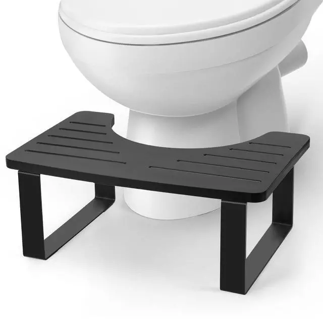 Main image of Bamboo Toilet Stool,Potty for Pooping,Portable Squatting Pan with Dual Anti Slip Design,Bathroom Stools,Poop Stool for Bathroom,Toilet Step,Toilet Stools for Pooping,Bamboo Articles(Black)