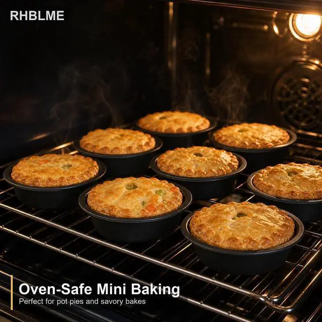 Alt view image 4 of 7 - 10 Pack Mini Pie Tins, Nonstick 4 Inch Small Pie Pans, Carbon Steel Individual Pie Tins for Baking Dessert, Fruit Pie and Beef Pie, Oven Safe & Dishwasher Safe