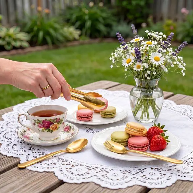 Alt view image 3 of 7 - 24 Pcs Gold Plastic Serving Utensils Set - Heavy Duty Disposable Serving Spoons, Forks & Tongs (8 of Each) - BPA-Free Catering Supplies for Buffets, Parties, Weddings & Events