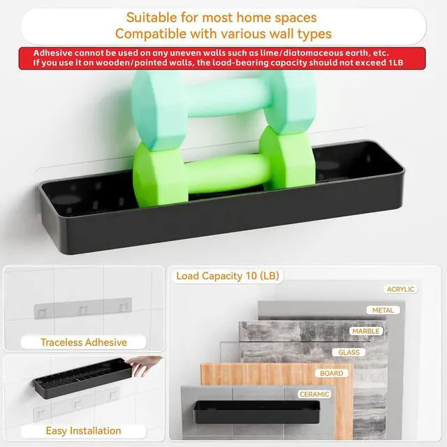 Alt view image 4 of 7 - 4 Pack in Shower Organizers,Adhesive Shower Caddy,No Rust Acrylic Shower Shelves & Storage Rack,Plastic Bathroom Shelves,Bathtub Storage Organizer,Shampoo,Conditioner Holder for Washroom,Black