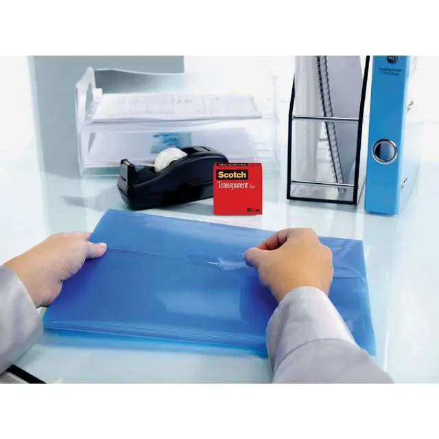 Alt view image 2 of 4 - 144 Transparent Tape in Hand Dispenser, 1/2-Inch x 450-Inch, 1-Inch Core, Clear