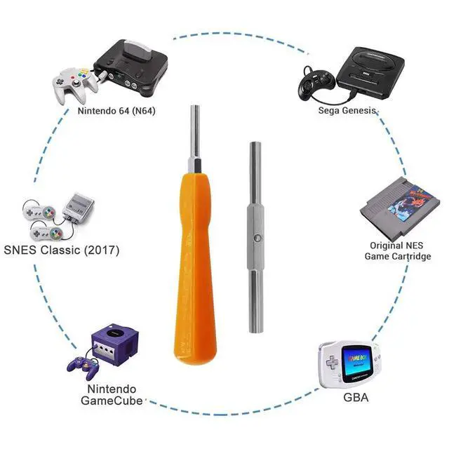 Alt view image 7 of 7 - Gamebit Screwdriver, EMiEN 4.5mm 3.8mm Double-End Bit Security Gamebit Screwdriver Kit For Opening NES,SNES,N64,GameBoy,GameCube,Virtual Boy,Sega,Nintendo Consoles,Game Cartridges