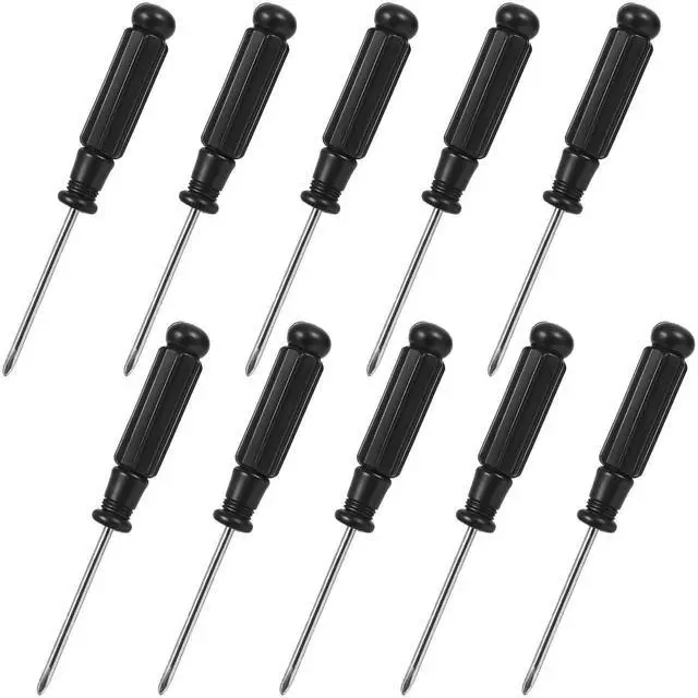 Main image of 10 Pcs Mini Phillips Screwdriver, 2.5 mm Small Screwdriver Cross Head Tiny Screwdrivers with Black Non-Slip Handles 3.7" Total Length Pocket Tool Kit for Small Appliances, Watches, Laptop Repair