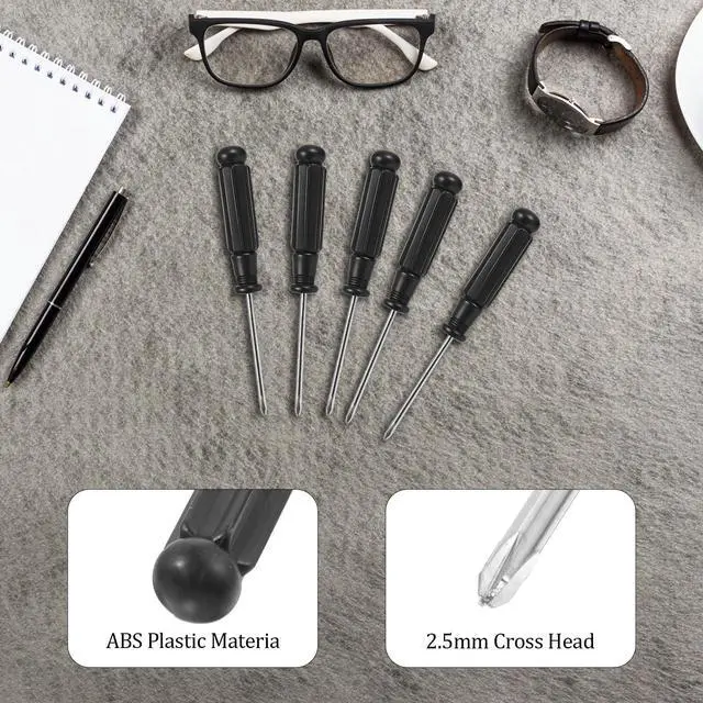 Alt view image 2 of 7 - 10 Pcs Mini Phillips Screwdriver, 2.5 mm Small Screwdriver Cross Head Tiny Screwdrivers with Black Non-Slip Handles 3.7" Total Length Pocket Tool Kit for Small Appliances, Watches, Laptop Repair