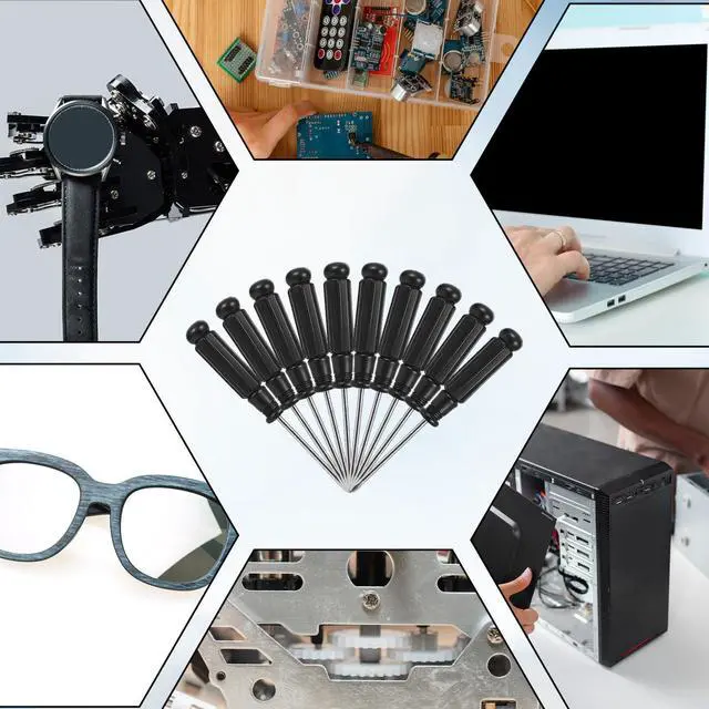 Alt view image 4 of 7 - 10 Pcs Mini Phillips Screwdriver, 2.5 mm Small Screwdriver Cross Head Tiny Screwdrivers with Black Non-Slip Handles 3.7" Total Length Pocket Tool Kit for Small Appliances, Watches, Laptop Repair