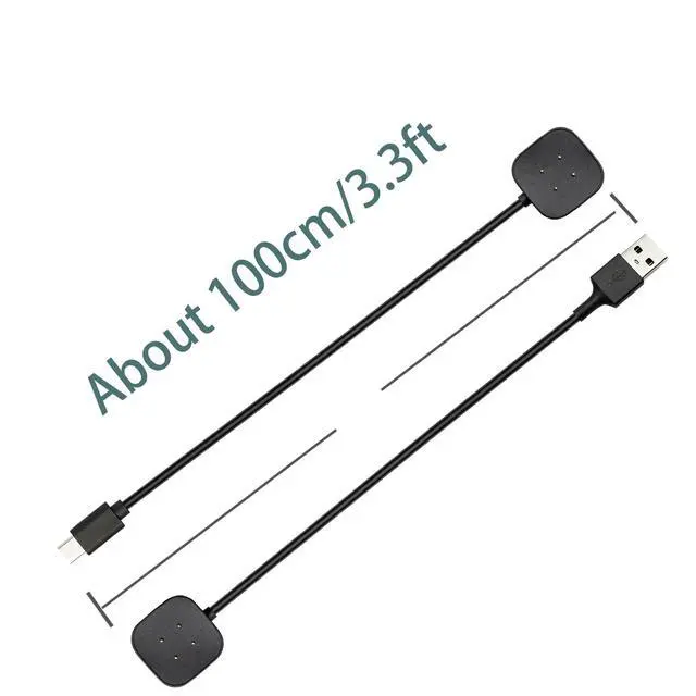 Alt view image 2 of 7 - 2-Pack Charger for Fitbit Sense/Sense 2 / Versa 3 / Versa 4, Magnetic Replacement Charging Cable Compatible with Fitbit Sense 1/2, USB Charging Cord for Versa 3/4 Smart Watch 100cm / 3.3ft