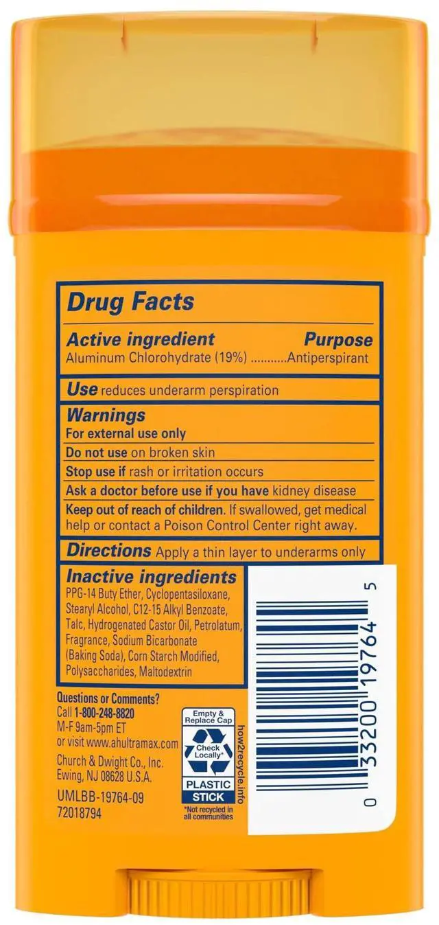 Alt view image 5 of 7 - Ultra MAX Deodorant- Cool Blast- Solid - 2.6oz- Made with Natural Deodorizers