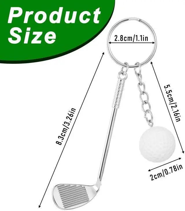 Alt view image 2 of 7 - Golf Club Keychain, Golf Gifts Keychain for Men Women Golfers Mini Alloy Golf Keychain Golf Racket Ball Pendant Keychain, Golf Ball with Keychain Bag Pendant Decorations Sports Golf Lovers Gifts