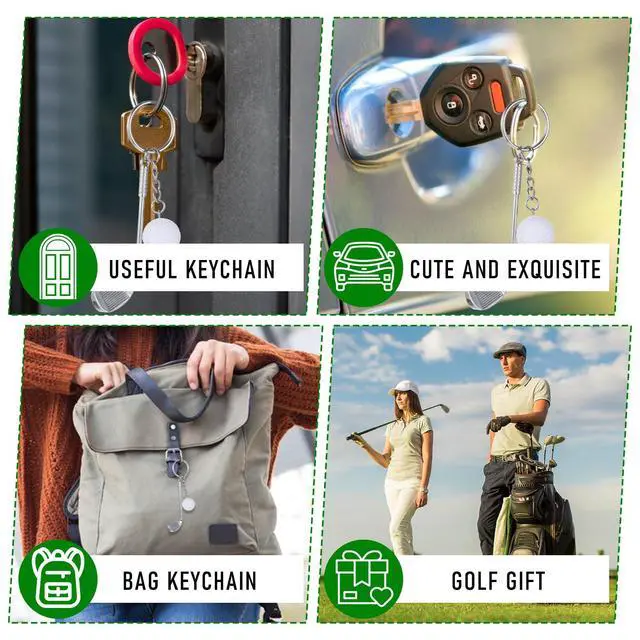 Alt view image 4 of 7 - Golf Club Keychain, Golf Gifts Keychain for Men Women Golfers Mini Alloy Golf Keychain Golf Racket Ball Pendant Keychain, Golf Ball with Keychain Bag Pendant Decorations Sports Golf Lovers Gifts