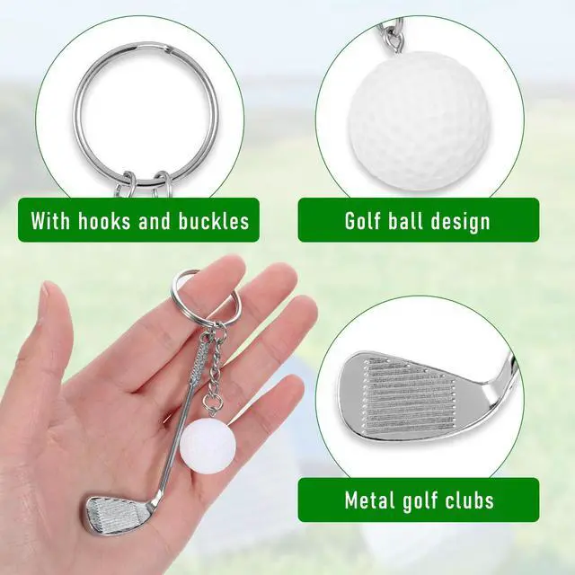 Alt view image 5 of 7 - Golf Club Keychain, Golf Gifts Keychain for Men Women Golfers Mini Alloy Golf Keychain Golf Racket Ball Pendant Keychain, Golf Ball with Keychain Bag Pendant Decorations Sports Golf Lovers Gifts