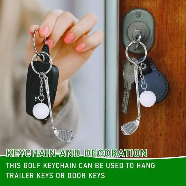 Alt view image 6 of 7 - Golf Club Keychain, Golf Gifts Keychain for Men Women Golfers Mini Alloy Golf Keychain Golf Racket Ball Pendant Keychain, Golf Ball with Keychain Bag Pendant Decorations Sports Golf Lovers Gifts