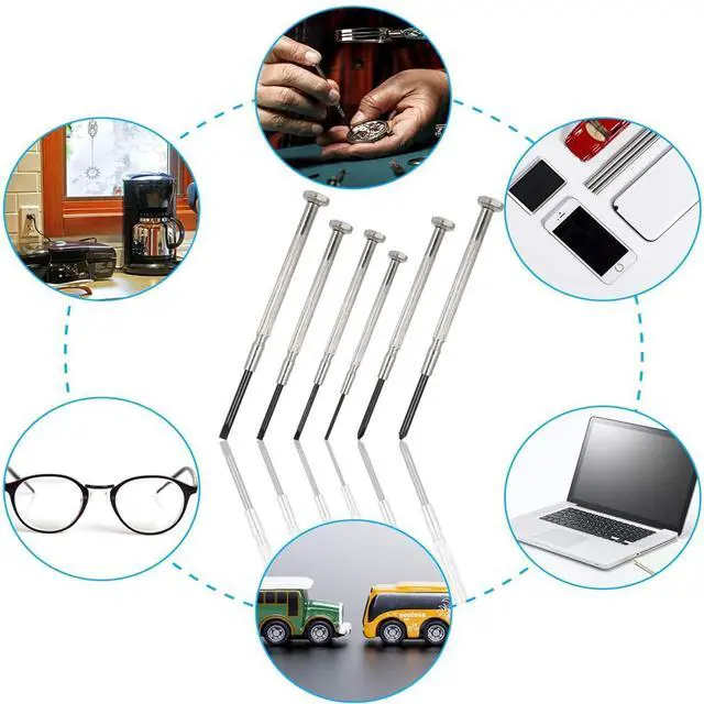 Alt view image 6 of 7 - 6PCS Mini Screwdriver Set, Small Professional Repair Tool Kit with 6 Different Size Flathead and Phillips Screwdrivers, Precision Screwdriver Sets for Jewelry, Watch, iPhone, Eyeglass Repair