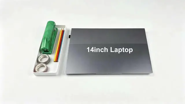 Alt view image 3 of 4 - Rectangular Plastic Desk Organizer, Half Accessory Tray for Office Supplies and Workspace Organization, 9.4" x 3.3" x 1", White