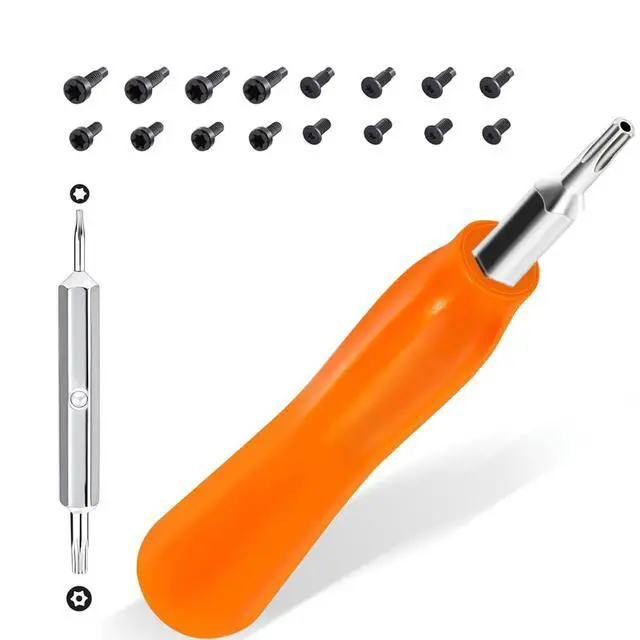 Alt view image 4 of 4 - Replacement with 20 Doorbell Screws Kit - Double-Ended Torx T6 T15 Security Screwdriver for Battery Change & WiFi Reset - Video Doorbell Camera Replacement Parts Tool (Orange)