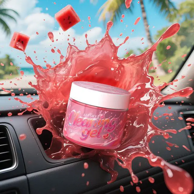 Alt view image 2 of 7 - Car Cleaning Gel (Red,watermelon) Cleaning Putty Universal Dust Cleaning Car Interior Cleaner Keyboard Dust Remover Car Slime Gifts for Men Women girl1 pack
