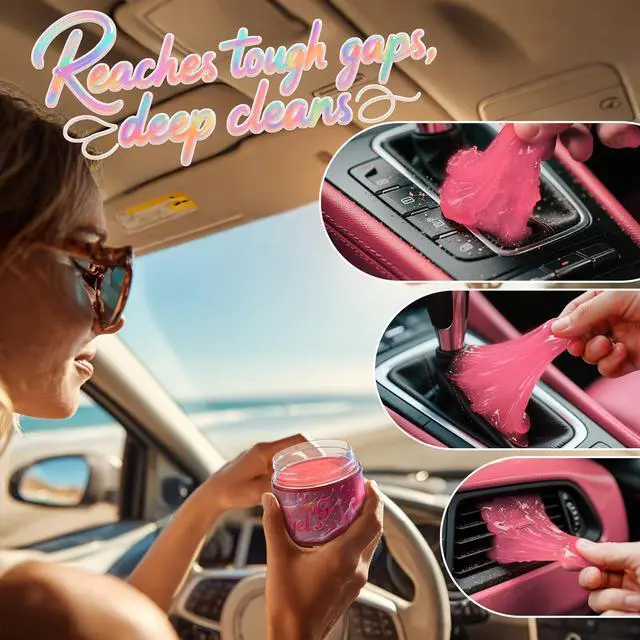 Alt view image 5 of 7 - Car Cleaning Gel (Red,watermelon) Cleaning Putty Universal Dust Cleaning Car Interior Cleaner Keyboard Dust Remover Car Slime Gifts for Men Women girl1 pack