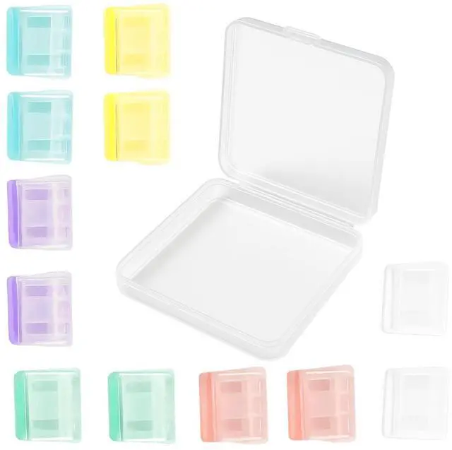 Main image of Clip-on Bookmarks 12 Pack Transparent Color Push Clip Page Markers with Storage Box, Reusable Plastic Paper Clamps for Books, Study Notes, Office Documents