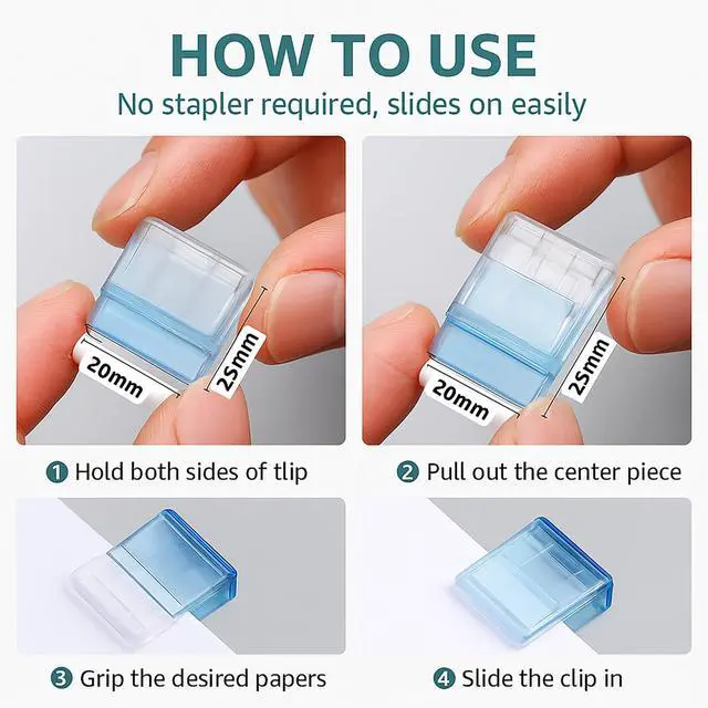 Alt view image 2 of 6 - Clip-on Bookmarks 12 Pack Transparent Color Push Clip Page Markers with Storage Box, Reusable Plastic Paper Clamps for Books, Study Notes, Office Documents