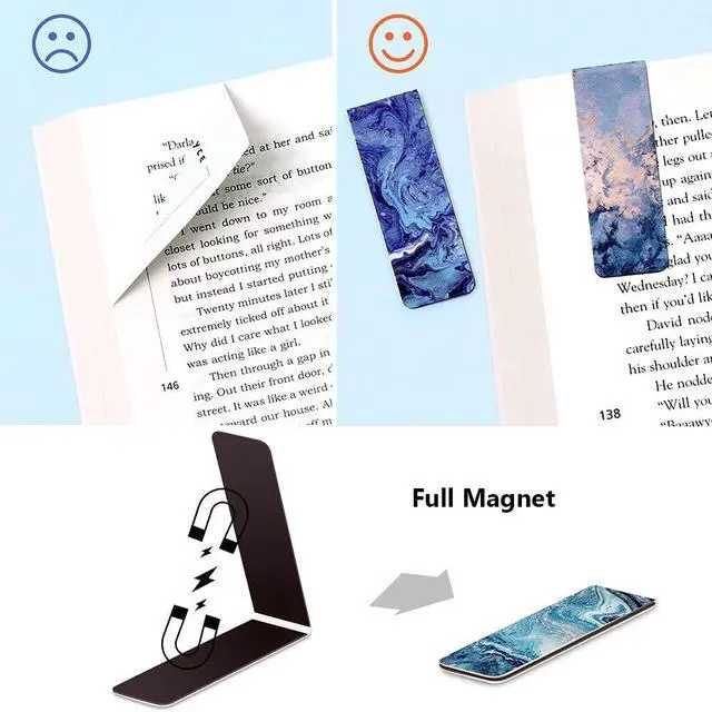 Alt view image 2 of 7 - 12 Pack Magnetic Bookmark, Book Marker Clip for Teachers, Students, Book Lovers, Printing on 2 Side