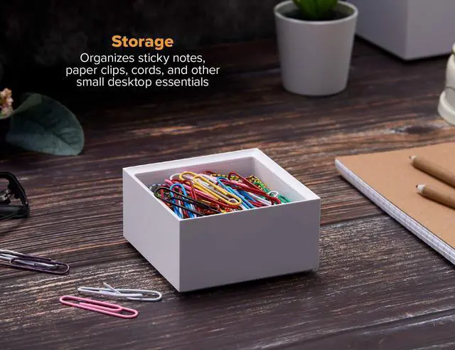 Alt view image 2 of 7 - Office Konnect Desk Organizer Accessory Tray, Stacks for Desktop Storage, White
