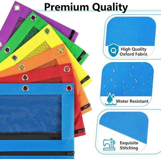 Alt view image 4 of 7 - Pencil Pouch for 3 Ring Binder, Clear Pencil Case Bag with Smooth Zipper, Pen Organizer for Girls Boys Kids, School Supplies, Back to College Stationery, Black
