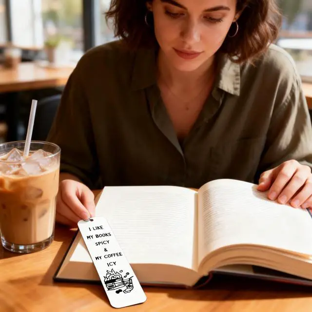 Alt view image 2 of 7 - Spicy Book Marks for Reading Women, Friendship Birthday Gifts for Women, Coffee Lovers Gift Ideas for Readers, Book Loves, Book Club Gifts, Funny ChristmasGifts, Book Accessories