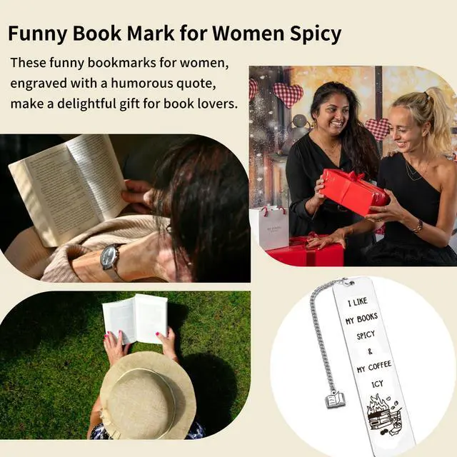 Alt view image 7 of 7 - Spicy Book Marks for Reading Women, Friendship Birthday Gifts for Women, Coffee Lovers Gift Ideas for Readers, Book Loves, Book Club Gifts, Funny ChristmasGifts, Book Accessories