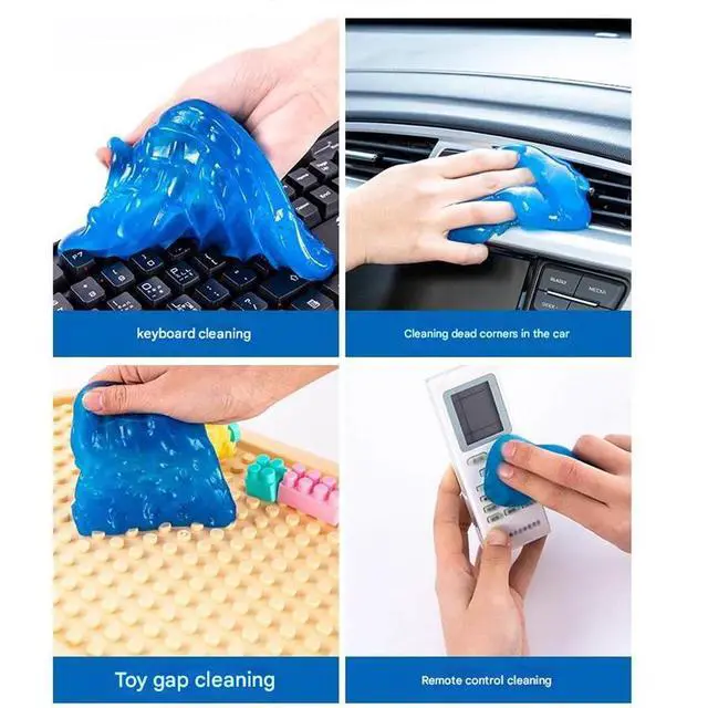 Alt view image 4 of 6 - 3 bags Reusable Car Cleaning Gel Slime Putty - Strong Adhesive Dust Cleaner for Auto Vents, Interior, Keyboards & Electronics