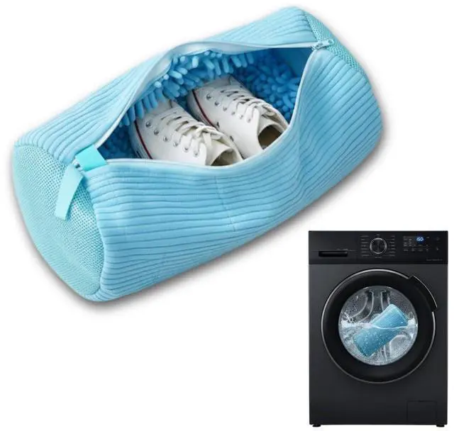 Main image of 1Pc Shoe Washing Machine Bags kit Reusable Mesh Laundry Bags for Washer & Dryer with 2 Shoe Trees & Cleaning Brush, 360° Deep Clean Shoe Cleaner Bags for Sneakers & Trainers
