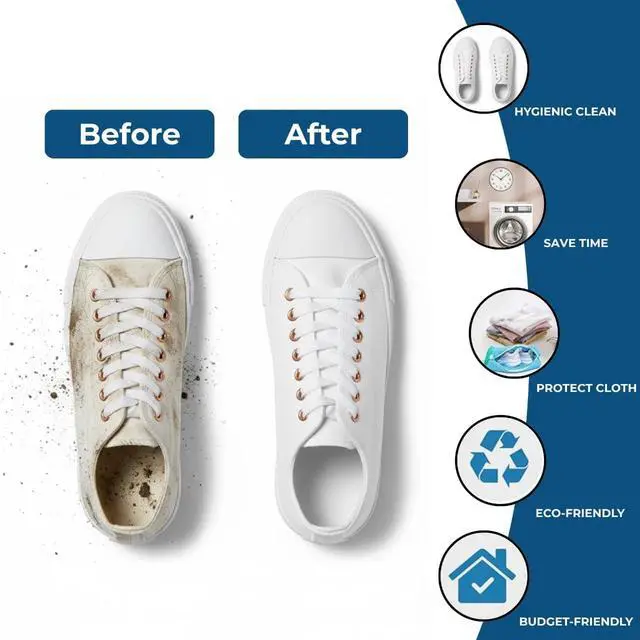Alt view image 6 of 6 - 1Pc Shoe Washing Machine Bags kit Reusable Mesh Laundry Bags for Washer & Dryer with 2 Shoe Trees & Cleaning Brush, 360° Deep Clean Shoe Cleaner Bags for Sneakers & Trainers