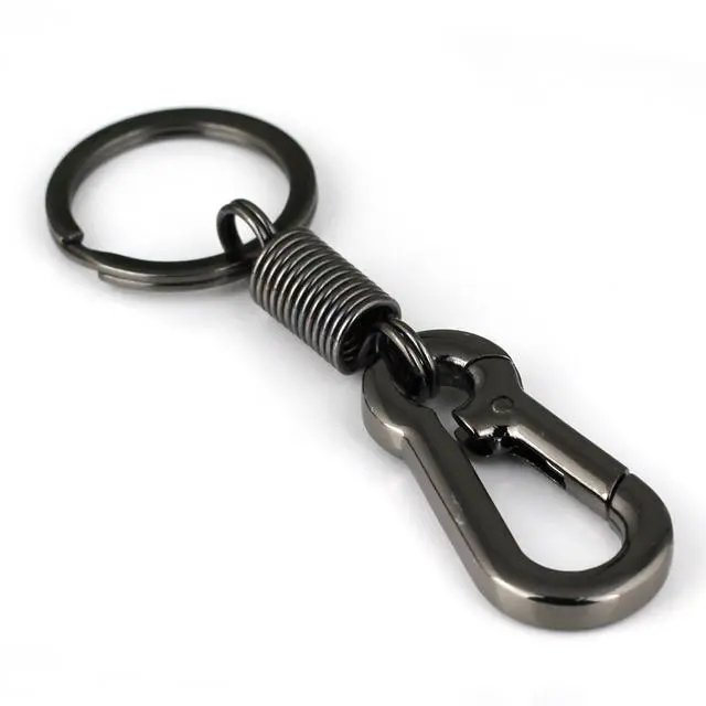 Alt view image 3 of 4 - Retro Style Simple Strong Carabiner Shape Keychain Key Chain Ring Keyring Keyfob Key Holder (Black)