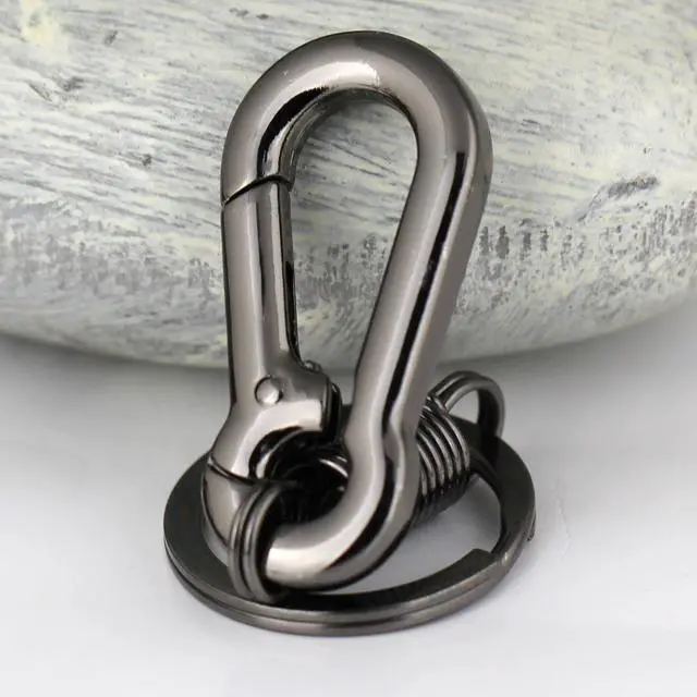Alt view image 4 of 4 - Retro Style Simple Strong Carabiner Shape Keychain Key Chain Ring Keyring Keyfob Key Holder (Black)