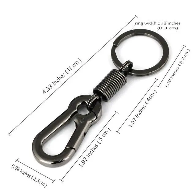 Alt view image 2 of 4 - Retro Style Simple Strong Carabiner Shape Keychain Key Chain Ring Keyring Keyfob Key Holder (Black)